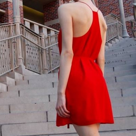 Naked Zebra Red Dress with waist tie - Picture 3 of 6